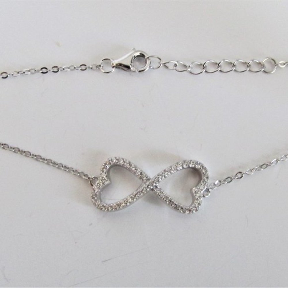 925 Silver Infinity Heart CZ Bracelet​